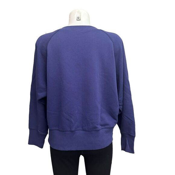 J.CREW Anchor Terry sweatshirt in original cotton Navy Blue Women’s Medium - Picture 3 of 7